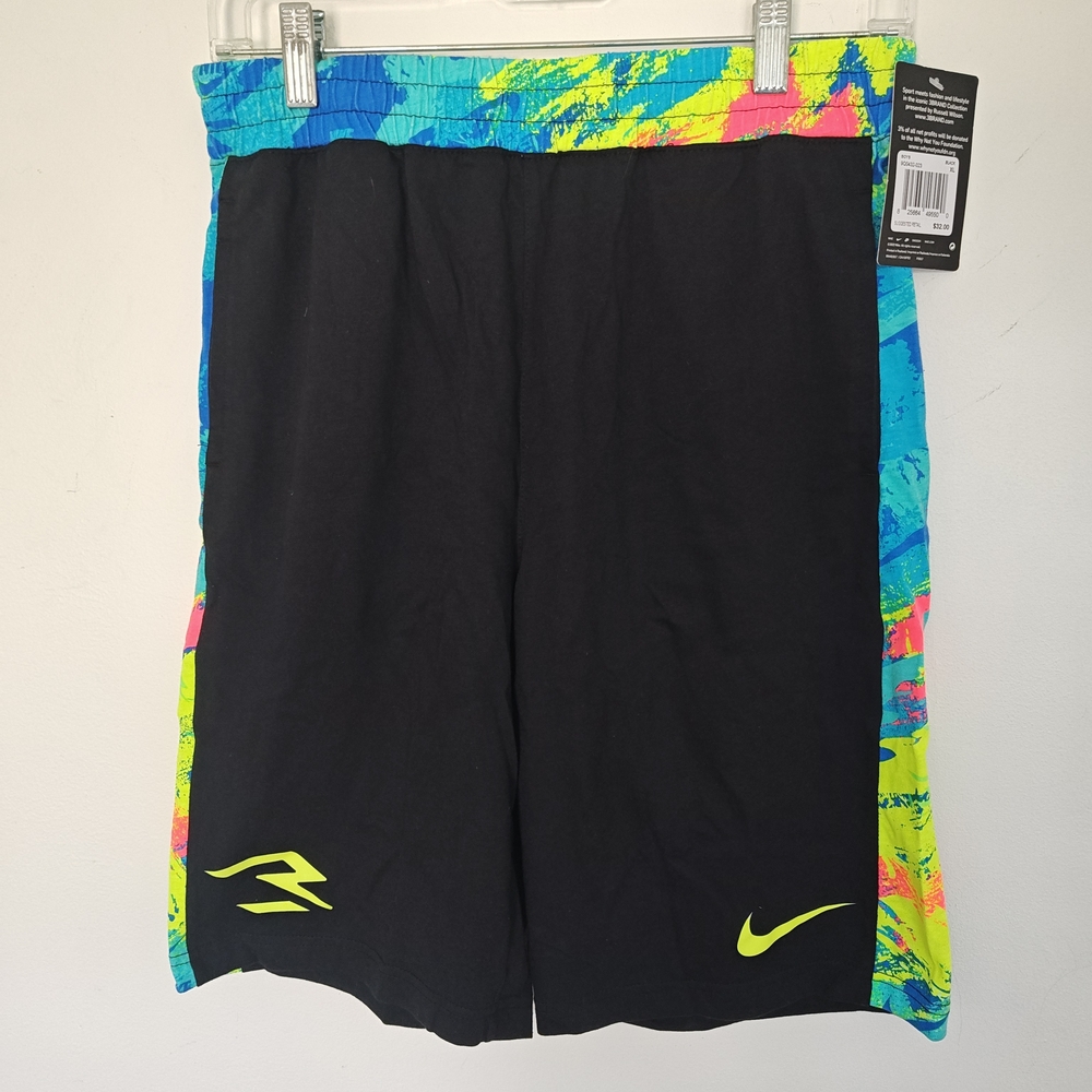 Nike Black Russell Wilson Shorts with Neon Accent